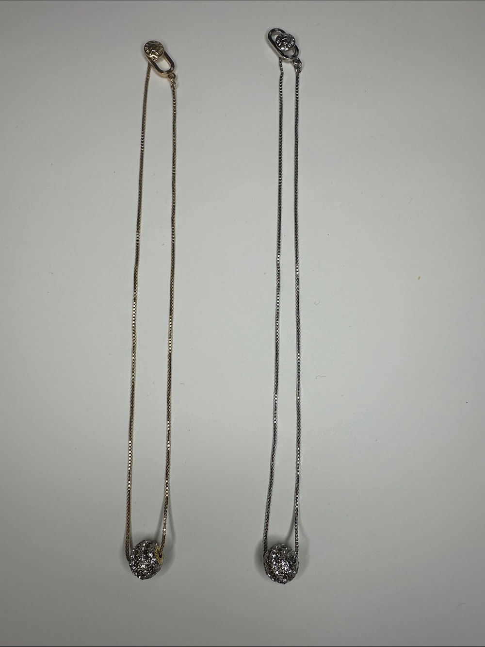 Henri Bendel Brown and White Stripe Pave Ball Pendant Necklace (set of 2)